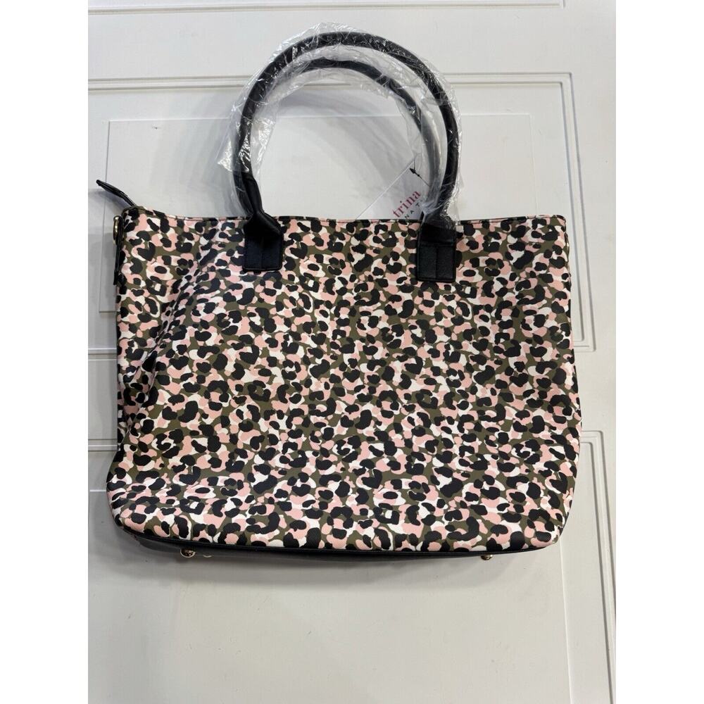Trina Turk Tote Bag Purse Leopard Print Detachable Strap Vegan Leather NWT $148 - Picture 8 of 9